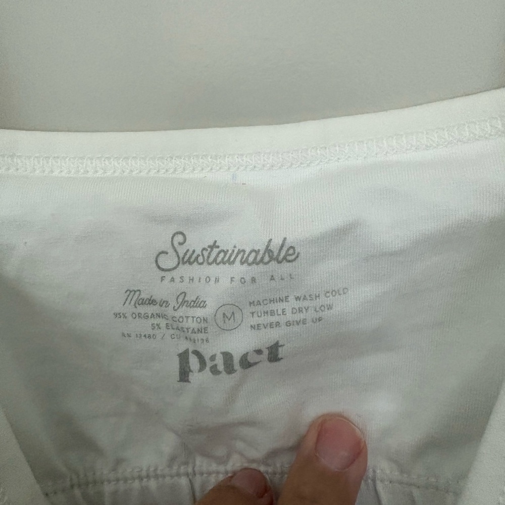Pact Organic Cotton White Camisole Size M - Picture 5 of 5